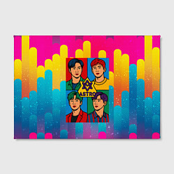Холст прямоугольный Astro разноцветный комикс, цвет: 3D-принт — фото 2