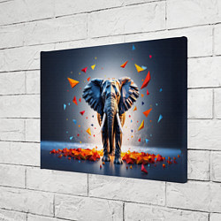 Холст прямоугольный Геометрический слон и цветные полигоны, цвет: 3D-принт — фото 2