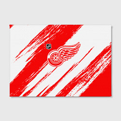 Холст прямоугольный Детройт Ред Уингз - брызги красок, цвет: 3D-принт — фото 2