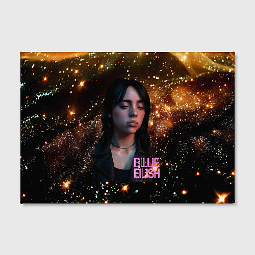 Картина прямоугольная Билли Айлиш с блестками на фоне / 3D-принт – фото 2