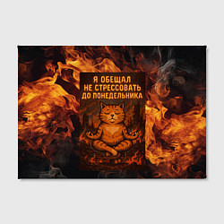 Холст прямоугольный Я обещал не стрессовать до понедельника - кот поср, цвет: 3D-принт — фото 2