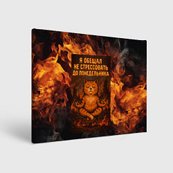 Холст прямоугольный Я обещал не стрессовать до понедельника - кот поср, цвет: 3D-принт