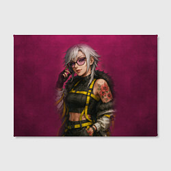 Холст прямоугольный Девушка с татуировкой в очках, цвет: 3D-принт — фото 2