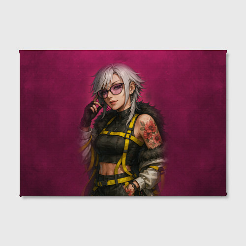 Картина прямоугольная Девушка с татуировкой в очках / 3D-принт – фото 2