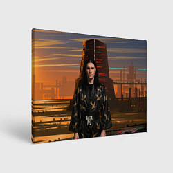 Картина прямоугольная Bones в халате с журавлями