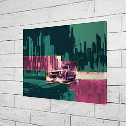 Холст прямоугольный Дрифтующий спорткар, цвет: 3D-принт — фото 2