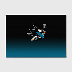 Холст прямоугольный Сан Хосе Шаркс - градиент, цвет: 3D-принт — фото 2