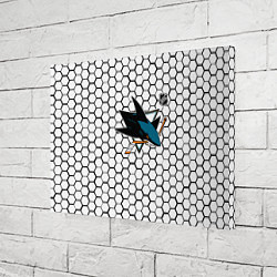 Холст прямоугольный Сан Хосе Шаркс - белые плиты, цвет: 3D-принт — фото 2