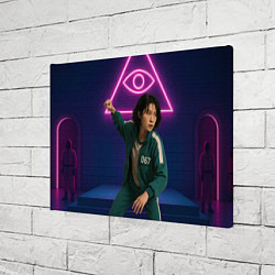 Холст прямоугольный Игрок 067 замахивается - Игра в кальмара, цвет: 3D-принт — фото 2