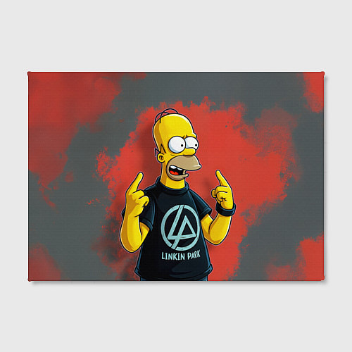 Картина прямоугольная Гомер в футболке Linkin Park / 3D-принт – фото 2