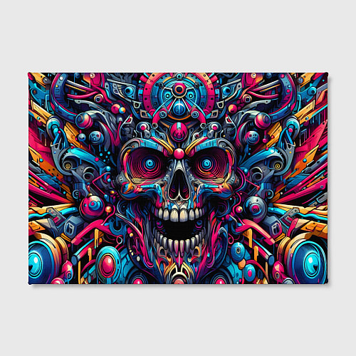 Картина прямоугольная Colorful cyber skull - pattern / 3D-принт – фото 2