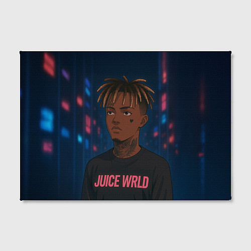 Картина прямоугольная Juice WRLD - Неоновый аниме арт / 3D-принт – фото 2