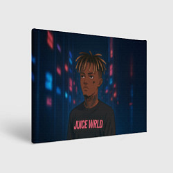 Холст прямоугольный Juice WRLD - Неоновый аниме арт, цвет: 3D-принт