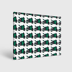 Холст прямоугольный Motorcycle turquoise, цвет: 3D-принт
