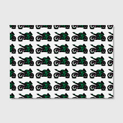 Холст прямоугольный Motorbike dark green, цвет: 3D-принт — фото 2