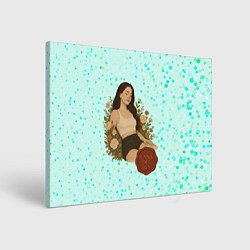 Холст прямоугольный Lana Del Rey сидит в цветах, цвет: 3D-принт