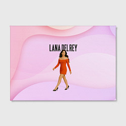 Холст прямоугольный Lana Del Rey - оранжевое платье, цвет: 3D-принт — фото 2