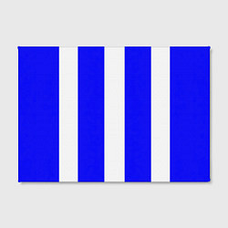 Холст прямоугольный Color white blue line, цвет: 3D-принт — фото 2