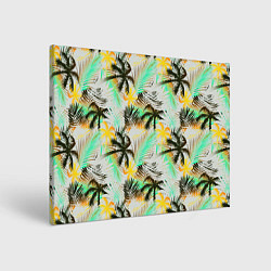 Холст прямоугольный Palm black yellow white, цвет: 3D-принт