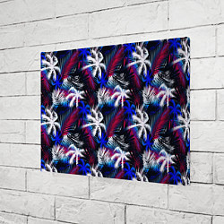 Холст прямоугольный Palm blue white, цвет: 3D-принт — фото 2