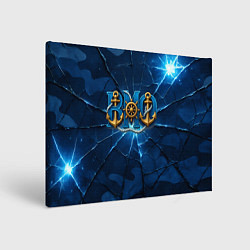 Холст прямоугольный ВМФ якорь и штурвал, цвет: 3D-принт