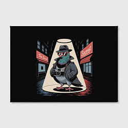 Холст прямоугольный Голубь шпион со старым фотоаппаратом в городе, цвет: 3D-принт — фото 2