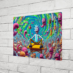 Холст прямоугольный Рик Санчес сидит на столе в окружении монстров, цвет: 3D-принт — фото 2