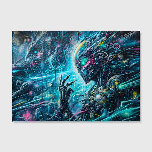 Картина прямоугольная Cyberpunk abstract face - graffiti / 3D-принт – фото 2