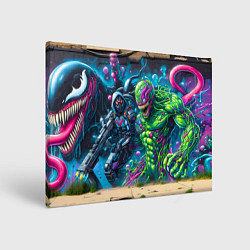 Холст прямоугольный Cyberpunk graffiti with Venom - ai art fantasy, цвет: 3D-принт