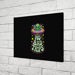 Холст прямоугольный Пришелец в летающей тарелке НЛО, цвет: 3D-принт — фото 2