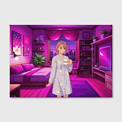 Холст прямоугольный Дандадан Сиратори Айра с кофе, цвет: 3D-принт — фото 2