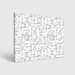Холст прямоугольный Техно-Геометрия на белое, цвет: 3D-принт