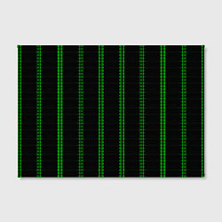Холст прямоугольный Color black cage green stripes, цвет: 3D-принт — фото 2