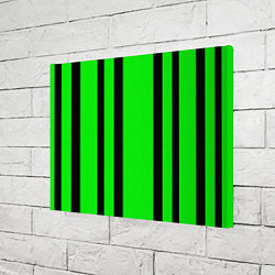 Холст прямоугольный Color black and green stripes, цвет: 3D-принт — фото 2