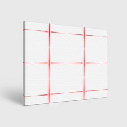 Холст прямоугольный Color white red stripes, цвет: 3D-принт