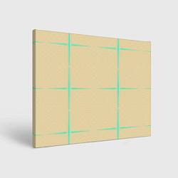 Холст прямоугольный Color beige green stripes, цвет: 3D-принт