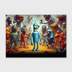 Холст прямоугольный Bender bending robot among the Monsters - ai art f, цвет: 3D-принт — фото 2