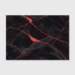 Холст прямоугольный Текстура мрамора с красными полосками, цвет: 3D-принт — фото 2