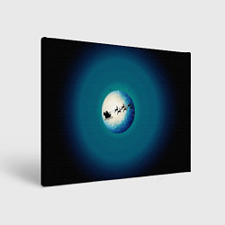 Картина прямоугольная Санта на оленях - градиент