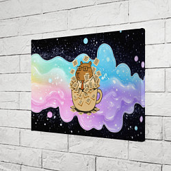 Холст прямоугольный Менеджер капибара в кружке в стикерах, цвет: 3D-принт — фото 2