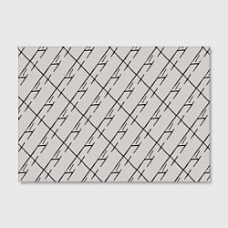 Холст прямоугольный Три буквы: паттерн на бежевом, цвет: 3D-принт — фото 2