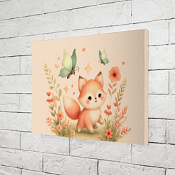 Холст прямоугольный Лиса и мотыльки, цвет: 3D-принт — фото 2