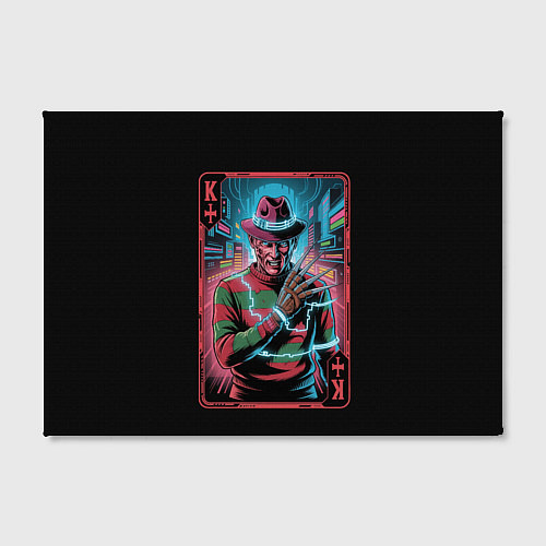 Картина прямоугольная Кибер Фредди Крюгер в Неоновом городе / 3D-принт – фото 2