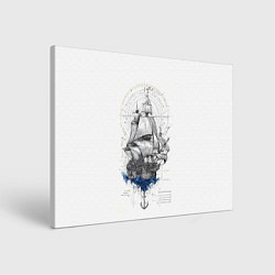 Холст прямоугольный Корабль - иллюстрация, цвет: 3D-принт