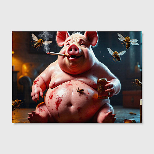 Картина прямоугольная Свинья отдыхает / 3D-принт – фото 2