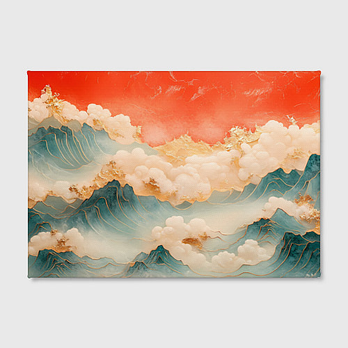 Картина прямоугольная Объемные Японские волны текстура / 3D-принт – фото 2