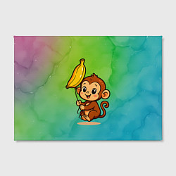 Холст прямоугольный Обезьянка с воздушным шариком бананом, цвет: 3D-принт — фото 2