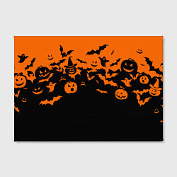 Холст прямоугольный Хэллоуин тыквы и призраки, цвет: 3D-принт — фото 2