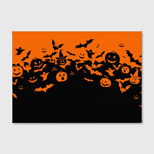 Картина прямоугольная Хэллоуин тыквы и призраки / 3D-принт – фото 2