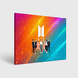 Холст прямоугольный BTS блестящий фон, цвет: 3D-принт